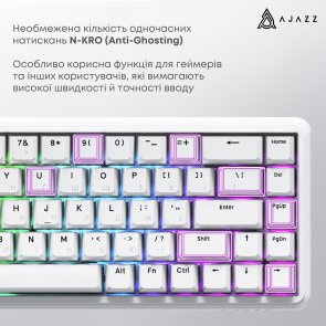 Клавіатура Ajazz AK680 Max Magnetic Switch RGB USB White (AK680-WM-W-A)