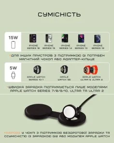 Фото: Бездротова зарядна станція Satechi OntheGo 2-in-1 Black (ST-QTG21K) № 6 | KTC