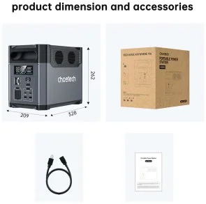 Фото: Зарядна станція Choetech BS061 1200W 1024Wh + Wi-Fi + BT (BS061-BQB) № 11 | KTC