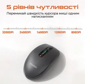 Фото: Миша Meetion BTM100R Wireless Black/Steel Gray (MT-BTM100R-A) № 5 | KTC