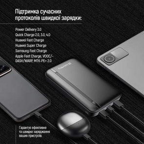Батарея універсальна ColorWay 20000mAh EnergyPlus 22.5W Black (CW-PB200LPB4BK-PD)