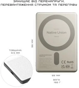 Фото: Батарея універсальна Native Union Active Magnetic 5000mAh 20W Sandstone (ACTPB-5KMS-SAN) № 7 | KTC