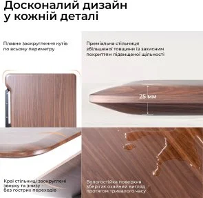 Фото: Стіл комп’ютерний SIHOO D07A Walnut/Black (D07A-101/D07J-101-AB/DO7-P) № 11 | KTC