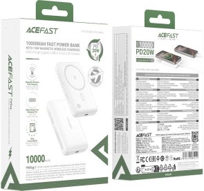 Батарея універсальна Acefast M26 10000mAh 20W Magnetic Wireless Charging White (6974316285212)