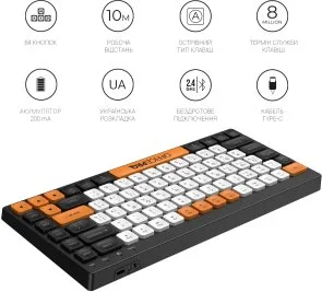 Фото: Клавіатура OfficePro SK955B Wireless Black № 10 | KTC