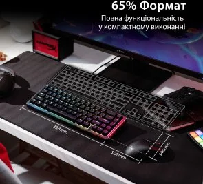 Фото: Клавіатура HyperX Origins 2 65 HX Red ENG/UKR USB Black (B4QS3AA) № 10 | KTC