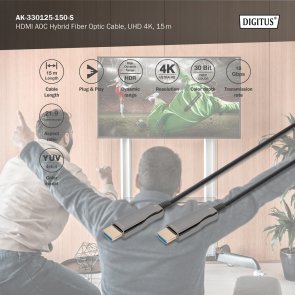 Кабель HDMI to HDMI, 15m, Digitus AK-330125-150-S, Black