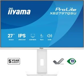 Фото: Монітор iiyama XB2797QSU-W1 White - 27" IPS / 2560×1440 / 75 Гц / Adaptive Sync / Pivot / HAS № 2 | KTC