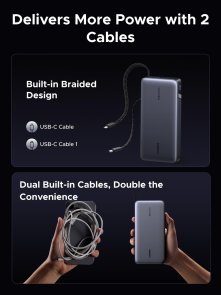 Батарея універсальна UGREEN PB552 25000mAh 165W Grey (55995B)