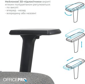 Крісло OfficePro Fusion OC577G Gray