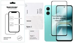 Фото: Захисне скло BeCover 10D for Tecno Spark Go 2 KM4 - Black (714370) № 4 | KTC
