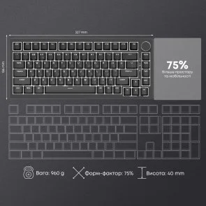 Фото: Клавіатура Ajazz AK820 Red Switch ENG/UKR USB Black (AK820-R-B) № 17 | KTC