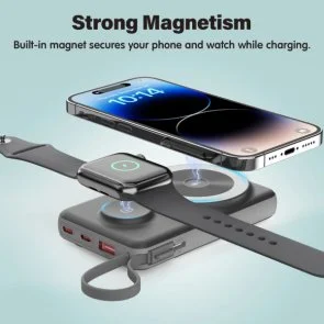 Фото: Батарея універсальна Choetech B695 Magnetic Wireless 10000mAh 22.5W Black (B695-BK) № 7 | KTC