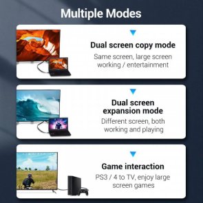 Кабель Vention Flat Design PVC 4K v.2.0 HDMI / HDMI 0.5m Black (AAKBD)