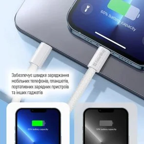 Фото: Кабель ColorWay CBPDCL068 Type-C / Lightning 3A 27W 2m Grey (CW-CBPDCL068-GR) № 13 | KTC