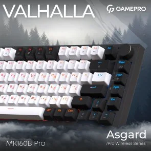 Фото: Клавіатура GamePro Asgard Valhalla QLAB Sakura Switch WL/BT/USB Black (MK160-B-QS-PRO) № 6 | KTC