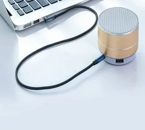 Фото: Кабель UGREEN AV112 Angled Cable Jack 3.5mm M / Jack 3.5mm M 1m Blue (UGR-60179) № 2 | KTC