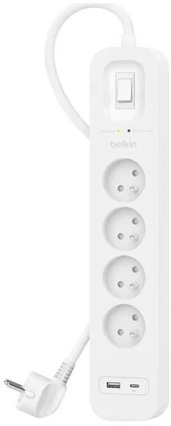 Фото: Мережевий фільтр Belkin SRB001CA2M 4/2m 2xUSB White № 2 | KTC
