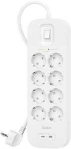 Мережевий фільтр Belkin SRB004VF2M-V2 8/2m 2xUSB White