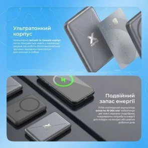 Фото: Батарея універсальна Proove X-Core 10000mAh 22.5W Qi 15W Gray (PNXC22010003) № 9 | KTC