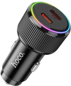 Автомобільний зарядний пристрій Hoco NZ14B Guerrero 50W Black (6942007620468)