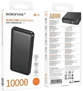 Фото: Батарея універсальна BOROFONE BJ78 Clever 10000mAh 10W Black (6941991121470) № 4 | KTC