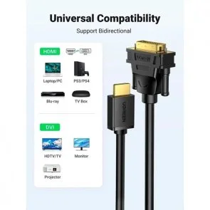Фото: Кабель UGREEN HD106 v1.4 HDMI / DVI 1.5m Black (11150) № 3 | KTC