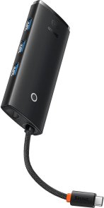 Хаб USB Type-C Baseus Lite Series 5-Port, 3xUSB/Type-C/HDMI, Black