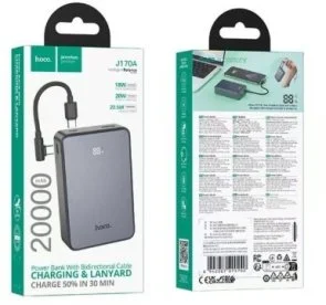 Фото: Батарея універсальна Hoco J170A Starlight 20000mAh 22.5W Metal Gray (6942007672702) № 5 | KTC