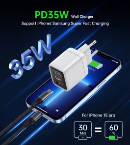 Зарядний пристрій Choetech PD6052 35W White (PD6052-EU-WH)