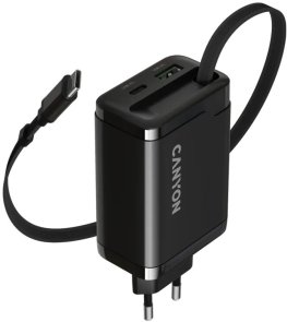 Зарядний пристрій Canyon OnCharge 65RC GaN 65W Black (CNS-CURC65ACB)