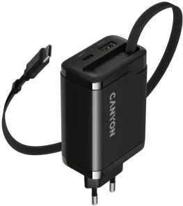 Фото: Зарядний пристрій Canyon OnCharge 65RC GaN 65W Black (CNS-CURC65ACB) № 2 | KTC