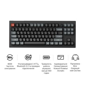 Клавіатура Keychron V3 Ultra Keychron Red Switch RGB Black (V3U-D1-UA)