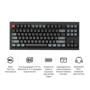 Фото: Клавіатура Keychron V3 Ultra Keychron Red Switch RGB Black (V3U-D1-UA) № 8 | KTC