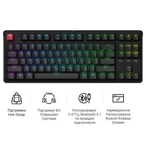 Фото: Клавіатура Keychron C3 Max Super Red Switch RGB Black (C3M-H1-UA) № 5 | KTC