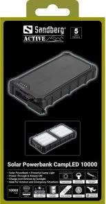 Фото: Батарея універсальна Sandberg Solar Powerbank CampLED 10000mAh 22.5W Black (421-23) № 8 | KTC
