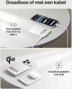 Батарея універсальна Belkin BoostCharge Slim 5000mAh 20W Qi2 15W with Kickstand White (BPD011HQWH)