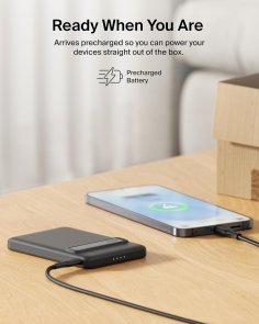 Батарея універсальна Belkin BoostCharge Slim 5000mAh 20W Qi2 15W with Kickstand Black (BPD011HQBK)