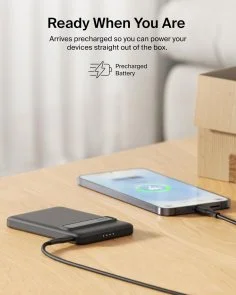 Фото: Батарея універсальна Belkin BoostCharge Slim 5000mAh 20W Qi2 15W with Kickstand Black (BPD011HQBK) № 13 | KTC