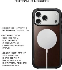 Фото: Чохол Nomad for Apple iPhone 17 Pro - Rugged Leather Horween Rustic Brown (NM011819858) № 10 | KTC