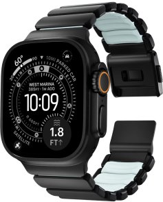 Ремінець Nomad for Apple Watch 46/49mm - Stratos Black Hardware Icy Blue Glow (NM009896858)