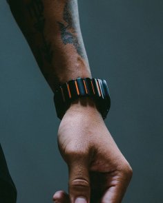Ремінець Nomad for Apple Watch 46/49mm - Stratos Black Hardware Ultra Orange (NM011116858)