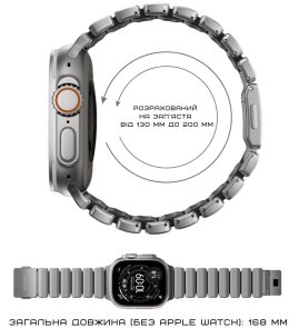 Ремінець Nomad for Apple Watch 46/49mm - Stratos Natural Hardware Black (NM014421858)