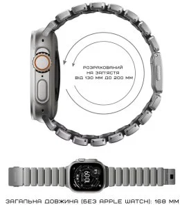 Фото: Ремінець Nomad for Apple Watch 46/49mm - Stratos Natural Hardware Black (NM014421858) № 6 | KTC