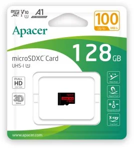 Фото: FLASH пам'ять Apacer Micro SDXC UHS-I 128GB R100 V10 A1 (AP128GMCSX10UB-RA) № 2 | KTC