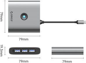 USB-хаб Orico FAX3-5P Dark Grey (FAX3-5P-GY-EP)
