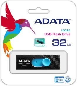 Фото: Флешка USB A-Data DashDrive AUV 320 32Gb Black/Blue (AUV320-32G-RBKBL) № 2 | KTC