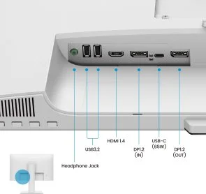 Фото: Монітор BenQ GW2786TC White (9H.LMNLB.QBE) - 27" IPS / 1920×1080 / 100 Гц / Pivot / HAS № 9 | KTC