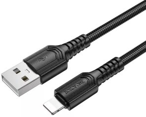 Кабель BOROFONE BX116 Certain 12W AM / Lightning 1m Black (6941991119743)