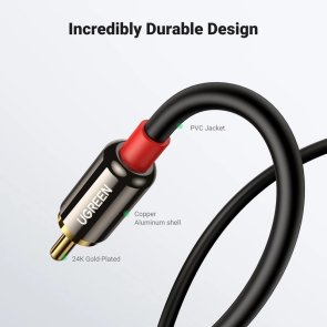 Кабель UGREEN AV116 Jack 3.5mm M / 2xRCA M 2m Black (UGR-10584)